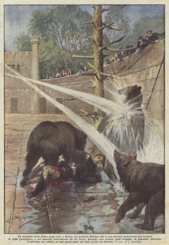 Et drama i Bjørnegraven i Bern av Achille Beltrame