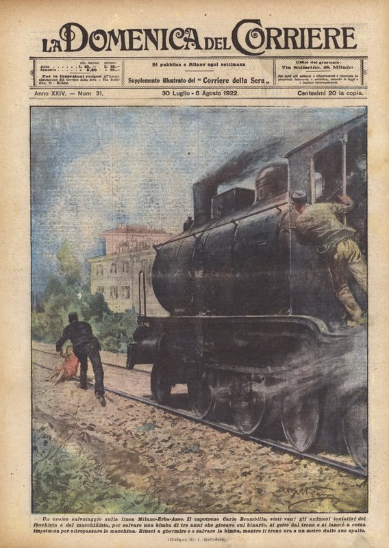 En heroisk redning på Milano-Erba-Asso-linjen av Achille Beltrame