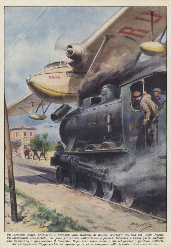 En enestående ulykke skjedde på Zollino-stasjonen (Ferrovie del Sud-Est) i Puglia av Achille Beltrame