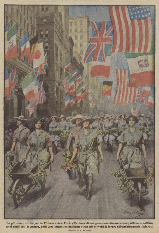 En pit oresco prosesjon for Victory i New York av Achille Beltrame
