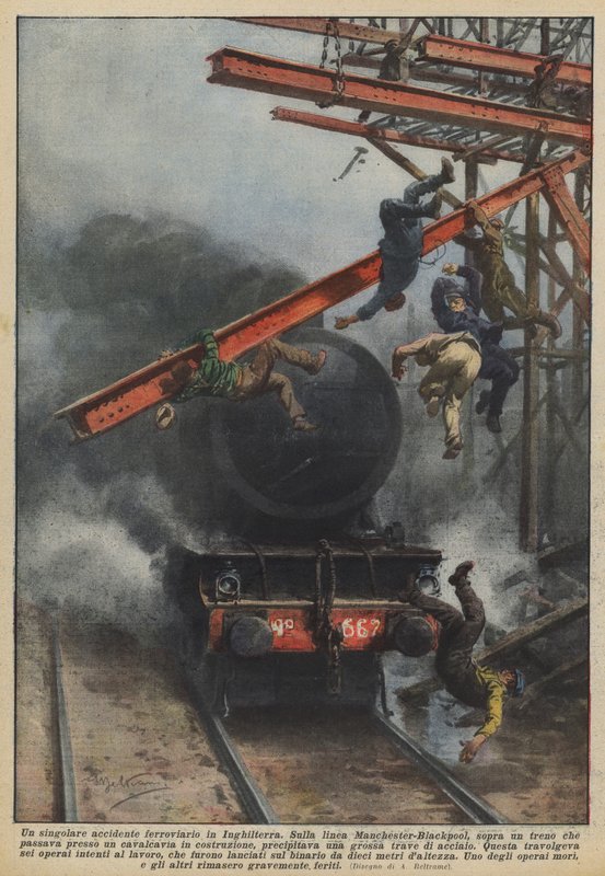 En enestående jernbaneulykke i England av Achille Beltrame