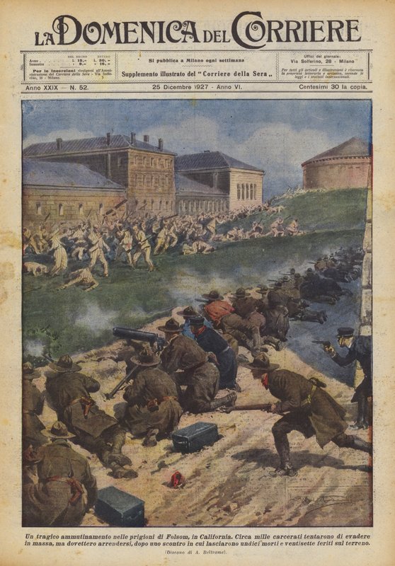 Et tragisk mytteri i Folsom, California fengsler av Achille Beltrame
