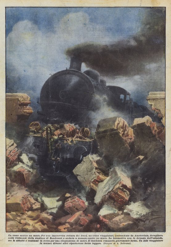 Et tog mot en vegg av Achille Beltrame