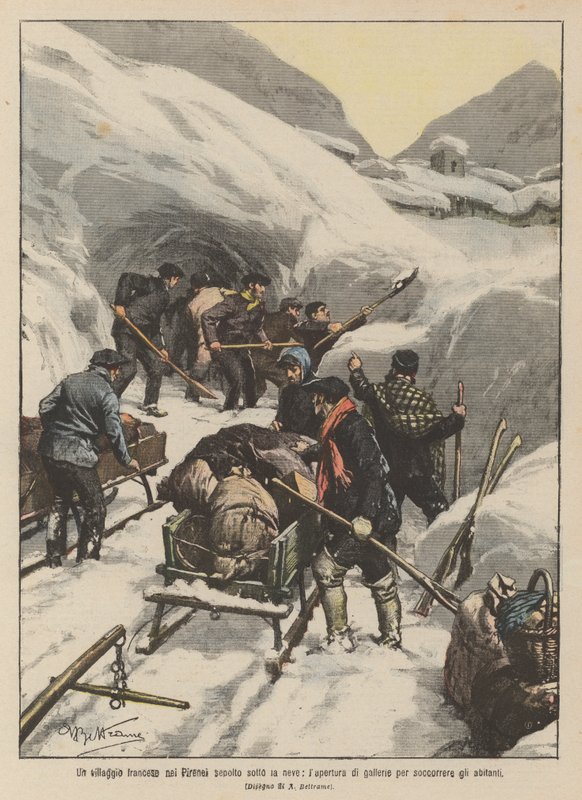 En fransk landsby i Pyreneene begravd under snøen, åpnet tunneler for å redde innbyggerne av Achille Beltrame