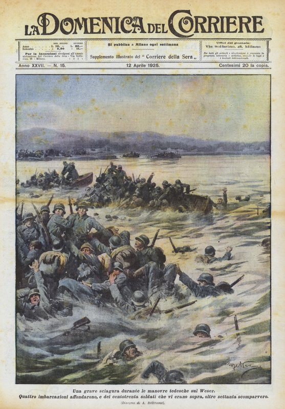 En alvorlig katastrofe under de tyske manøvrene på Weser av Achille Beltrame