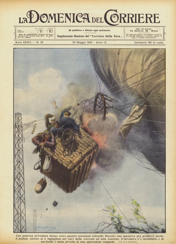 Fire tyske aeronauter gjennomførte et skremmende eventyr av Achille Beltrame