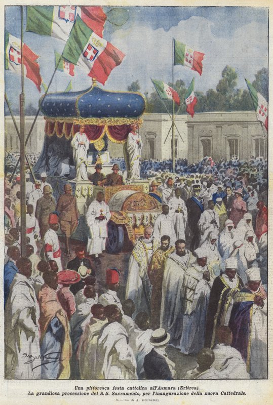 En pittoresk katolsk festival i Asmara (Eritrea) av Achille Beltrame