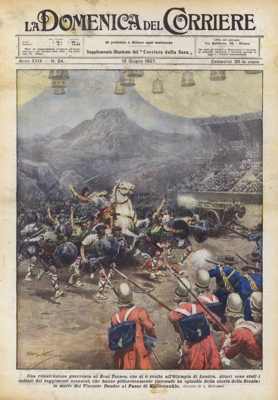 En krigersk rekonstruksjon ved Royal Tournament, som fant sted på Olympia i London av Achille Beltrame