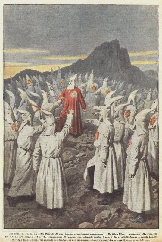 Et møte i fjellene i Georgia av en merkelig amerikansk forening, Ku-Klux-Klan? av Achille Beltrame