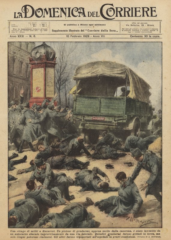 En massakre på soldater i Bucuresti av Achille Beltrame
