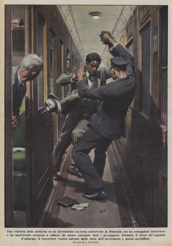 En voldsom nattkamp på en direkterute som går gjennom Romania, mellom en modig? av Achille Beltrame