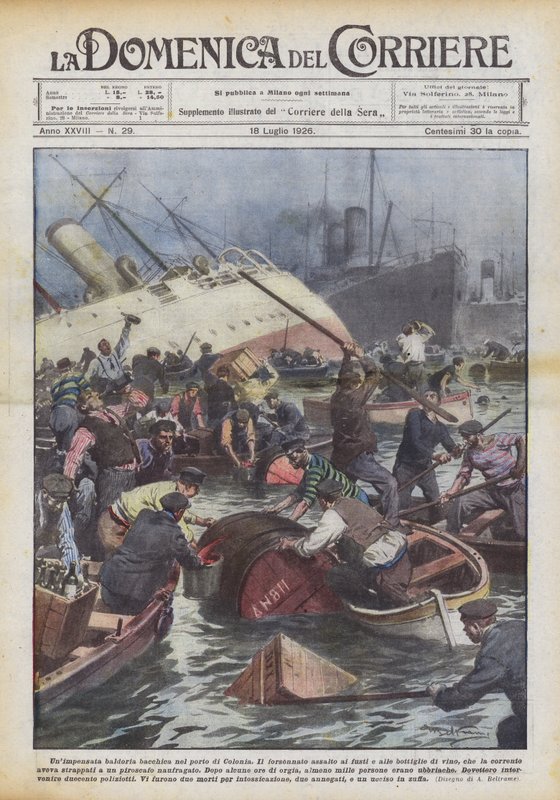 En uventet Bacchic-fest i havnen i Köln av Achille Beltrame