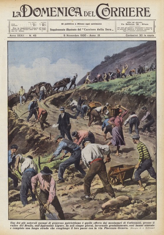 Et av de mest bemerkelsesverdige eksemplene på sjenerøs patriotisme er det som tilbys av Corbesassi-fjellbeboerne? av Achille Beltrame