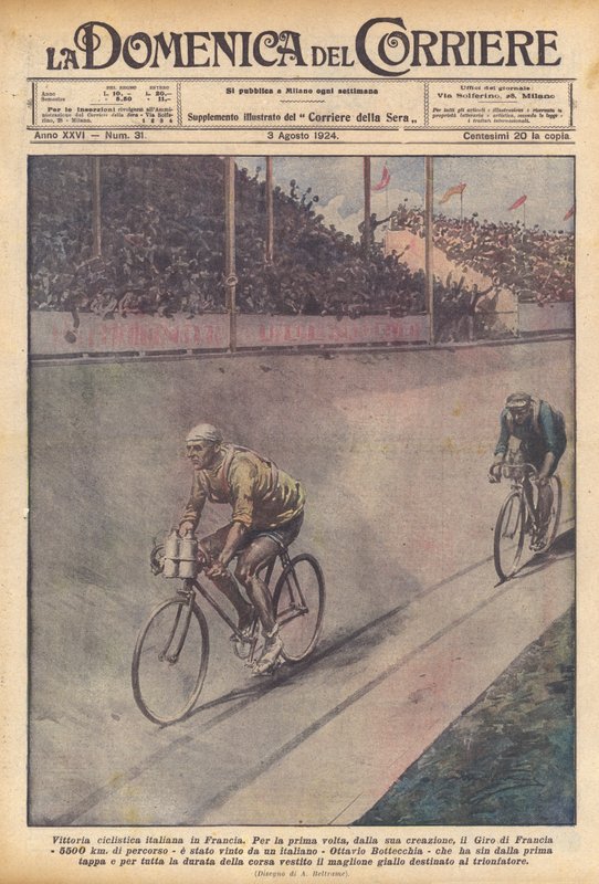 Italiensk sykkelseier i Frankrike av Achille Beltrame