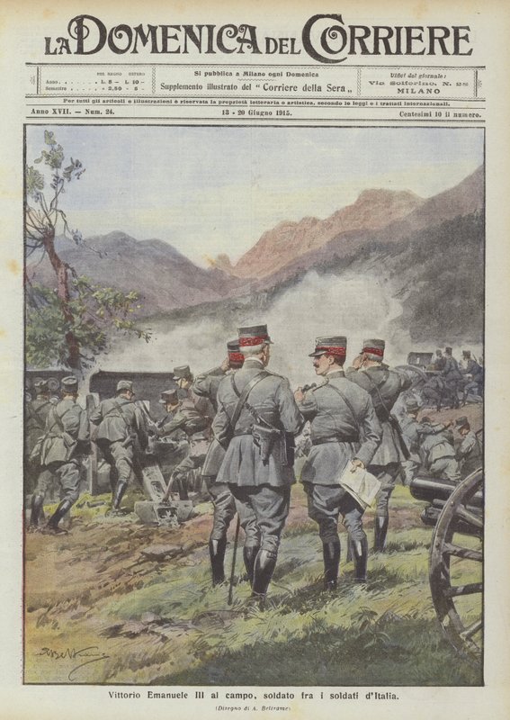 Vittorio Emanuele III i leiren, en soldat blant soldatene i Italia av Achille Beltrame