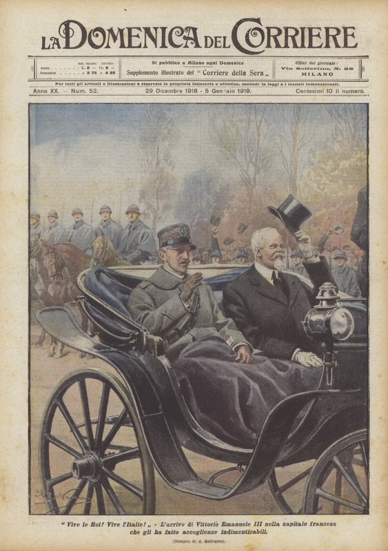 Lenge leve kongen! Lenge leve Italia! Ankomsten til Vittorio Emanuele III i den franske hovedstaden som ham? av Achille Beltrame