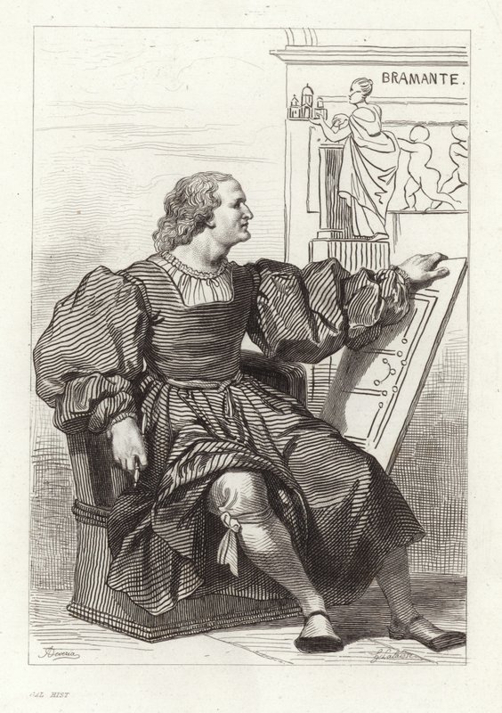 Donato Bramante, italiensk arkitekt av Achille Devéria