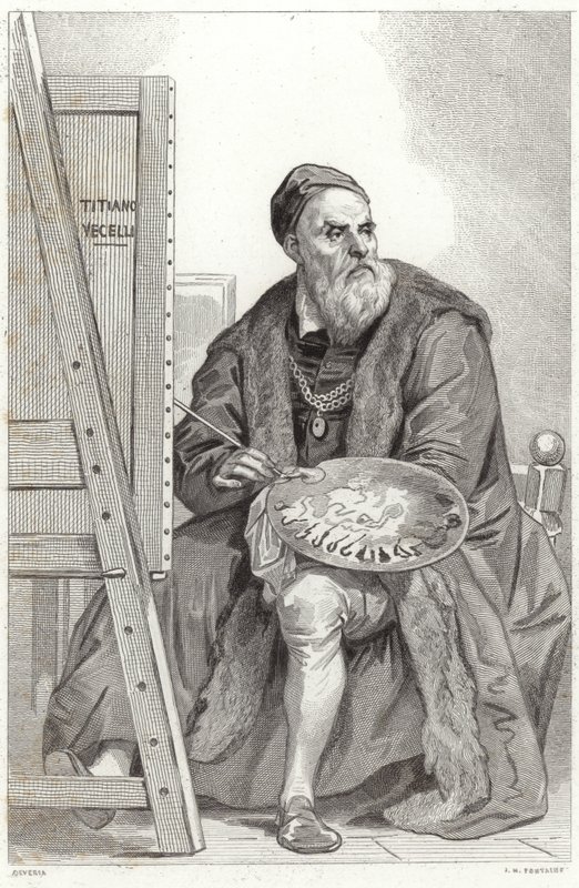 Portrett av Titian av Achille Devéria
