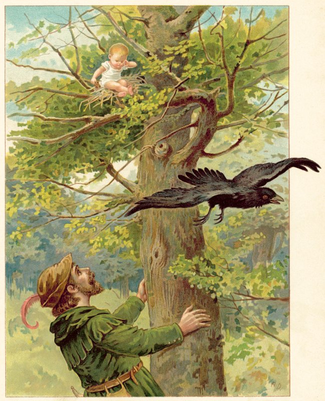 Finn-fuglen i treet (chromolitho) av Ada Dennis