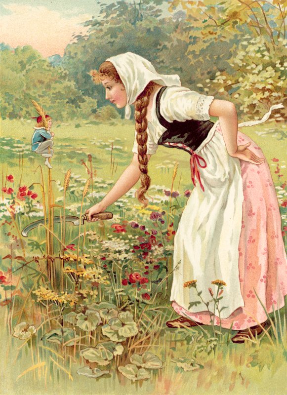 Hop-o-My-Thumb and the Serving-Maid (chromolitho) av Ada Dennis