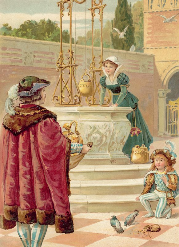 Johannes den troende ved Det gylne palass (chromolitho) av Ada Dennis