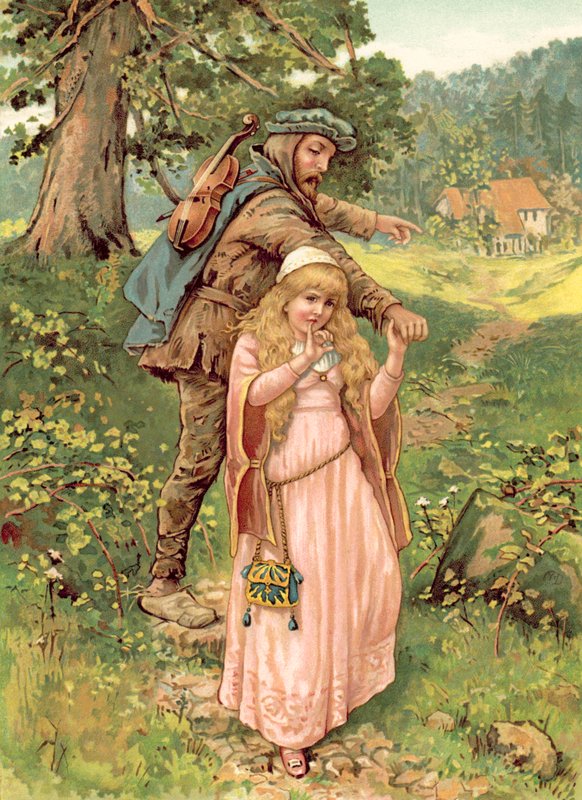 Prinsessen og tiggermannen (chromolitho) av Ada Dennis