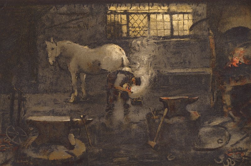 Vår landsbysmed (chromolitho) av Ada Holland