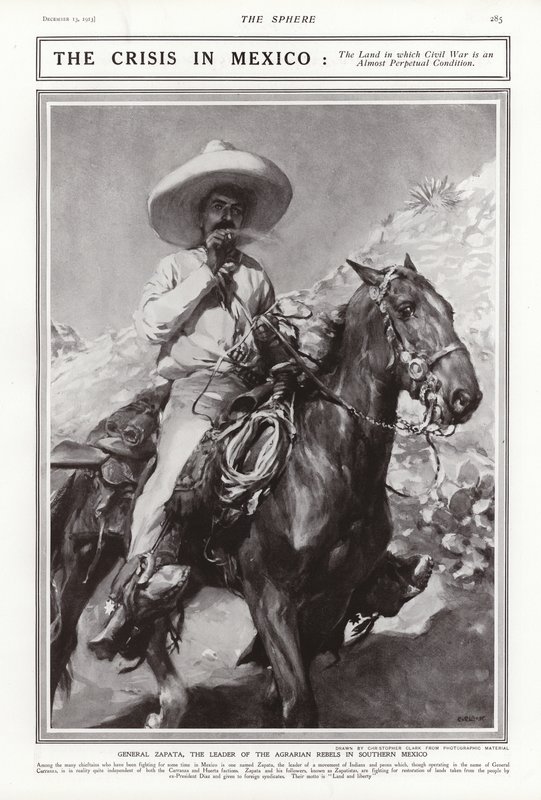 General Zapata, lederen for jordbruksopprørerne i Sør-Mexico, 1913 av Addison Thomas Millar