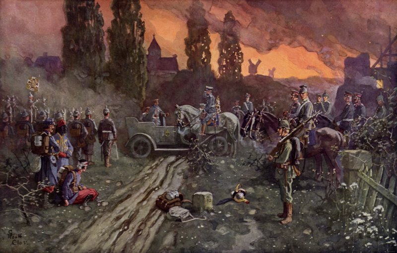 Møte mellom keiser Wilhelm II og den tyske kronprinsen, 2. september 1914 av Adolf Closs