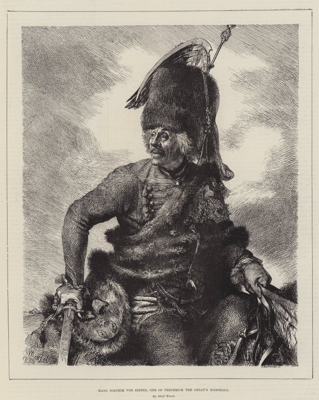 Hans Joachim von Zieten, en av Fredrik den stores marskalker av Adolph Menzel