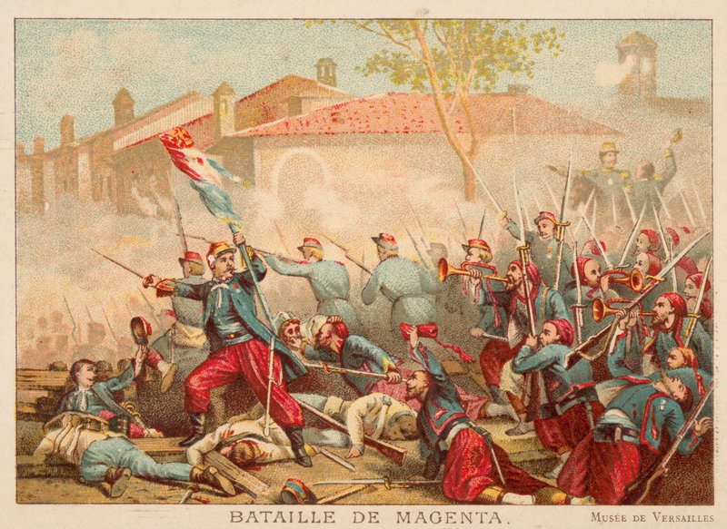Slaget ved Magenta, Italia, 1859 (chromolitho) av Adolphe Yvon