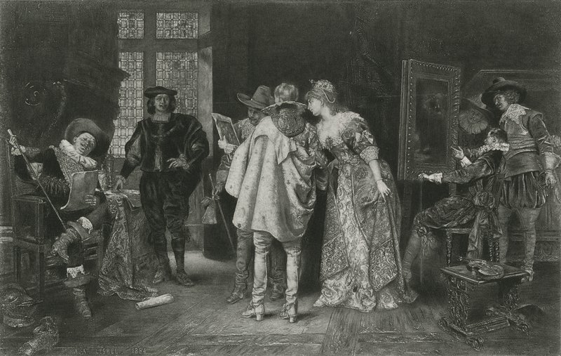 Kjennere ved Rembrandts studio, illustrasjon fra 