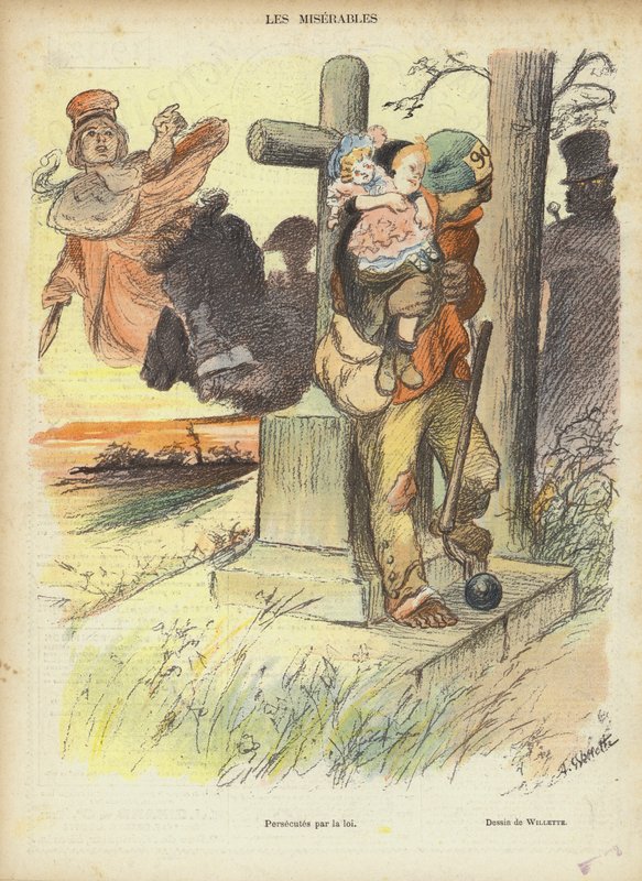 Les Miserables, illustrasjon for Le Rire av Adolphe Leon Willette