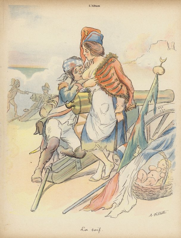 Tørst (farge litho) av Adolphe Leon Willette