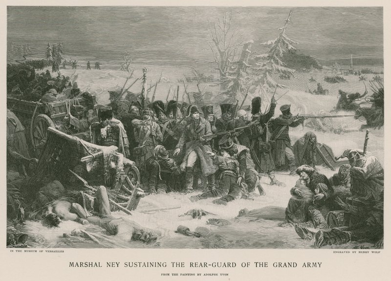 Marshal Ney opprettholder bakvakten til Grand Army av Adolphe Yvon