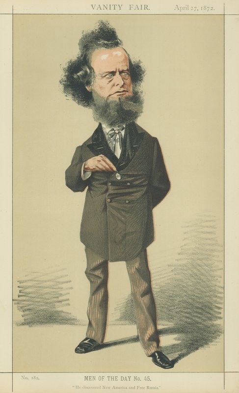 Herr William Hepworth Dixon (fargelitografi) av Adriano Cecioni
