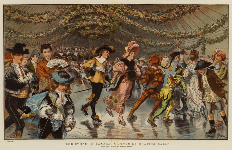 Jul i Canada, en ungdomsskuteball (chromolitho) av Adrien Emmanuel Marie