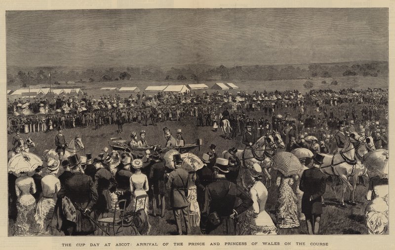 Cupdagen på Ascot, ankomst av prinsen og prinsessen av Wales på banen av Adrien Emmanuel Marie