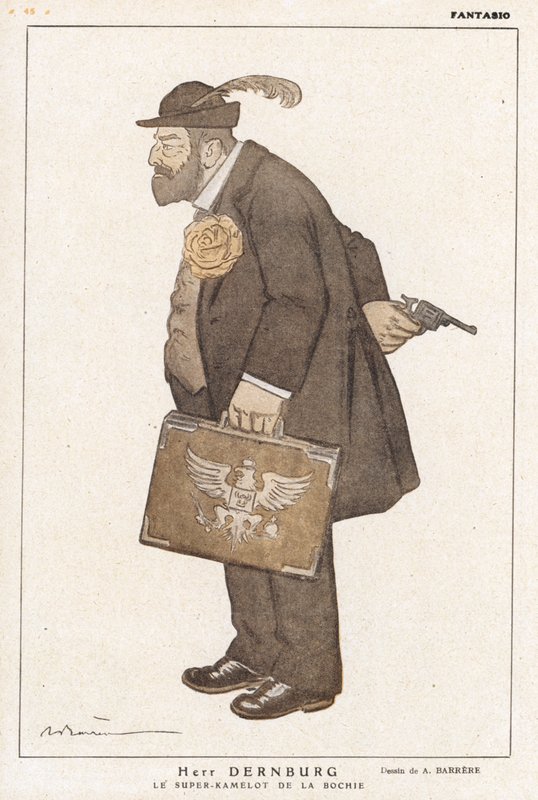 Bernhard Dernburg , tysk politiker og bankmann (farge litho) av Adrien Barrere