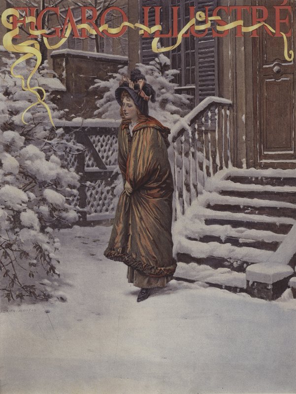 Premiere Neige (Første snø). Forside av Le Figaro Illustre, januar 1894 av Adrien Moreau