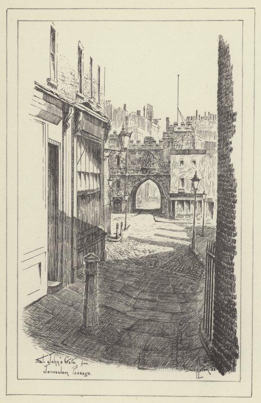 St Johns Gate fra Jerusalem Passage av Alan Stapleton