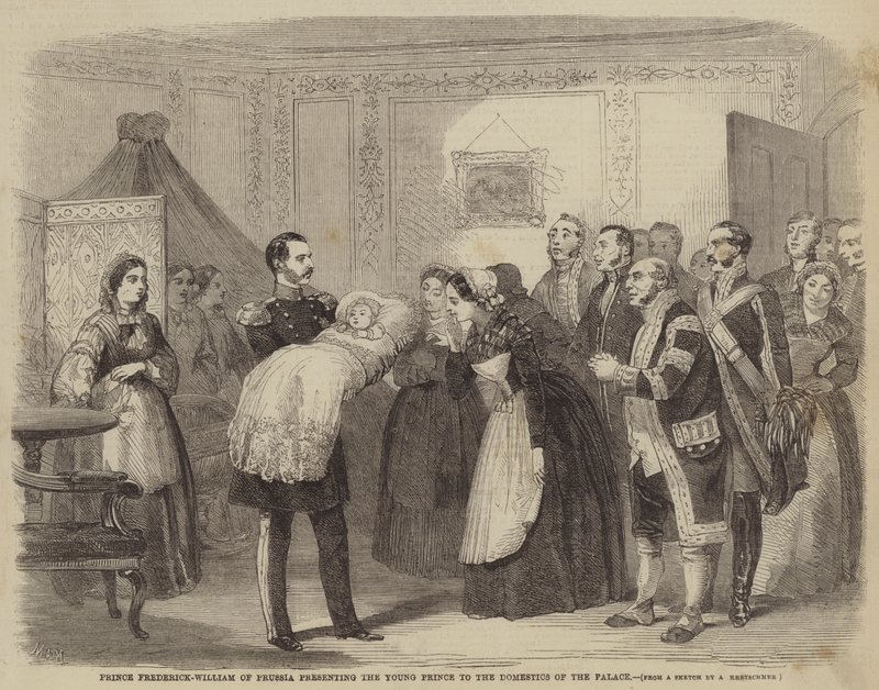 Prins Frederick-William av Preussen presenterer den unge prinsen for palassets hjem av Albert Kretschmer