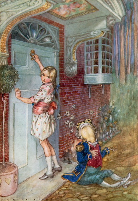 Illustrasjon for Alice i Eventyrland (farge litho) av Albert Edward Jackson
