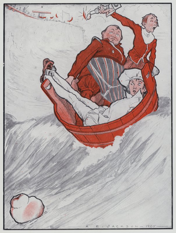 Rub-a-dub-dub (farge litho) av Albert Edward Jackson