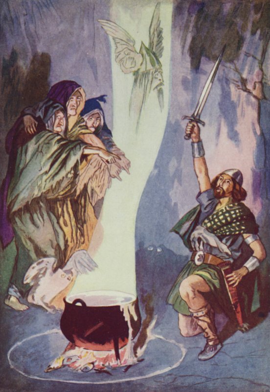 Shakespeare: Macbeth (farge litho) av Albert Edward Jackson