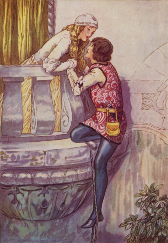 Shakespeare: Romeo og Julie (farge litho) av Albert Edward Jackson