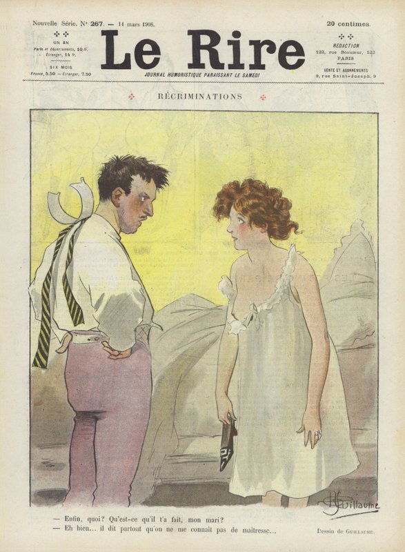 Beskyldninger. Illustrasjon for Le Rire av Albert Guillaume