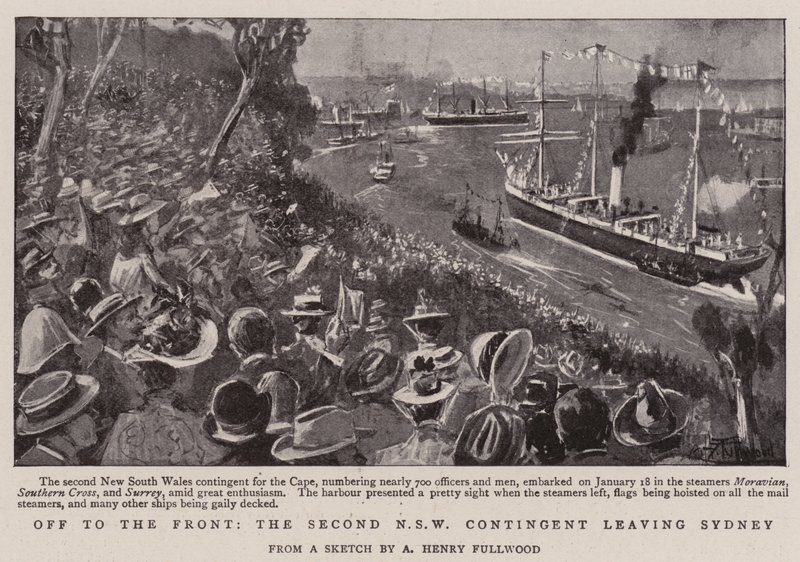 Av til fronten, den andre NSW-kontingenten forlater Sydney av Albert Henry Fullwood