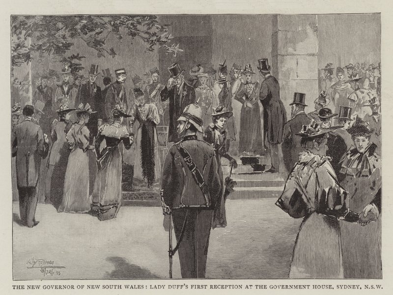 Den nye guvernøren i New South Wales, Lady Duffs første mottakelse i regjeringshuset, Sydney, New South Wales av Albert Henry Fullwood