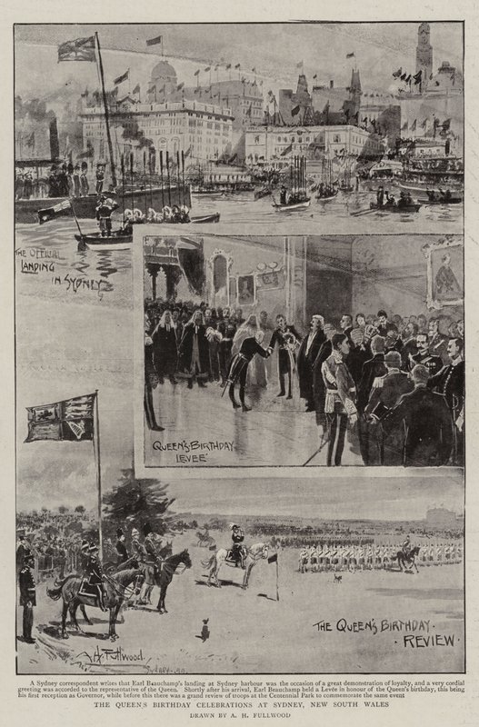 Dronningens bursdagsfeiring i Sydney, New South Wales av Albert Henry Fullwood